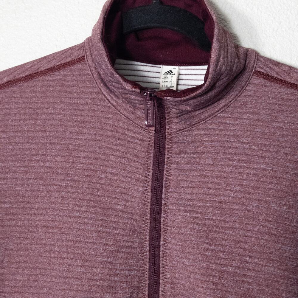 Adidas Colorblock Zip Jacket Burgundy Size L Retro Athleisure Sporty - Picture 3 of 7